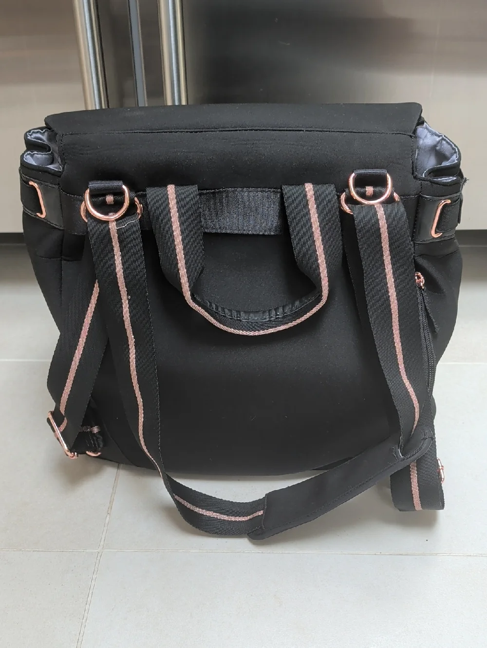 Storksak Black Baby Backpack Bag with Accessories - Like New